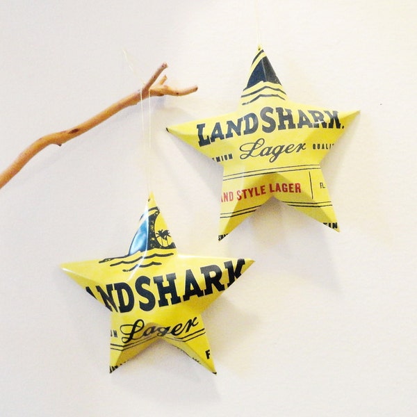 Landshark Lager Margaritaville Brewing Co. Beer Stars Christmas Ornaments Gift for Jimmy Buffett Fan