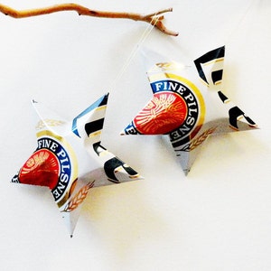 Miller Lite Beer Stars, Aluminum Can, Upcycled, Light