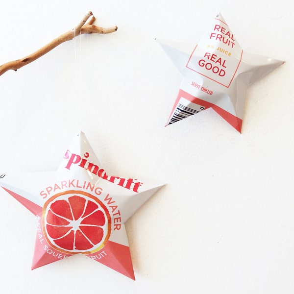 Spindrift Choice of Flavors Sparkling Water Ornament ,Aluminum Can Upcycled Repurposed, Real Fruit, Real Good