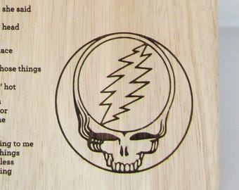 Althea (Grateful Dead) Lyric Laser Engraved wood Cutting Board