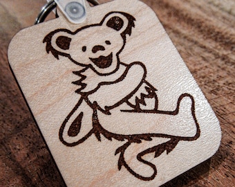 Grateful Dead "dancing bear" laser engraved Key Chain
