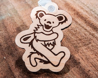 Grateful Dead "Dancing Bear" Key Chain (laser engraved - kiss cut)