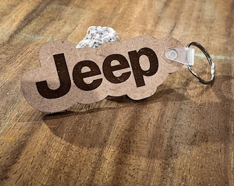 jeep keychain (laser engraved draft board) kiss cut