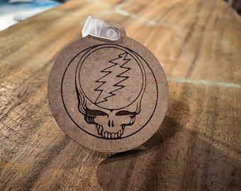 Grateful Dead "stealie" / "steal your face" skull Key Chain (laser engraved)