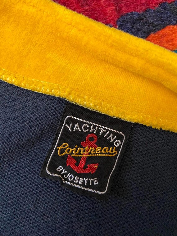 Vintage 1980s Cointreau Yachting Velour Track Top View 6