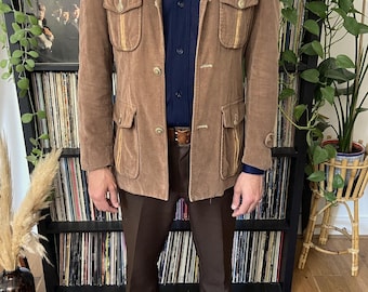 Chaqueta tipo blazer western de pana vintage de los años 70.
