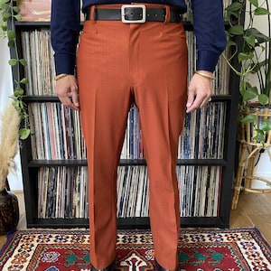 Vintage 1970s Rust Coloured Bootcut Trousers W34 / L29