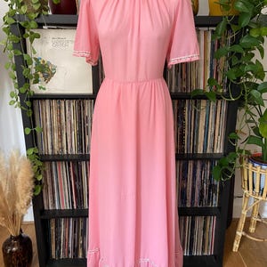 Vintage Baby Pink Prairie Maxi Dress