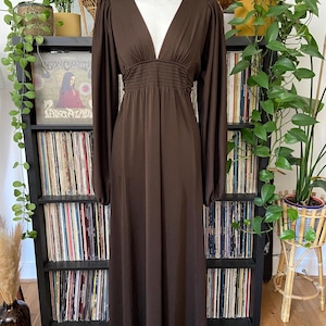 Vintage 1970s Brown Ossie Clark Maxi Dress