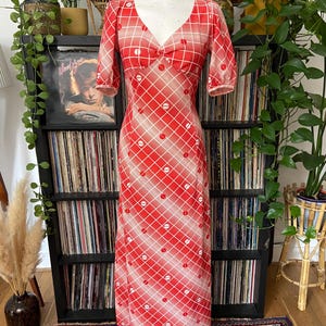 Vintage 1970s Retro Print Maxi Dress