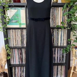 Vintage 1960s Black Crepe Shift Dress