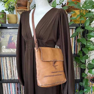 Vintage 1970er Jahre Handtasche in Braun