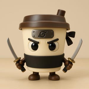 Capuchino Assassino Meme Figure – Chibi Edition – Coffee Ninja – Brainrot Decoration 3D Print