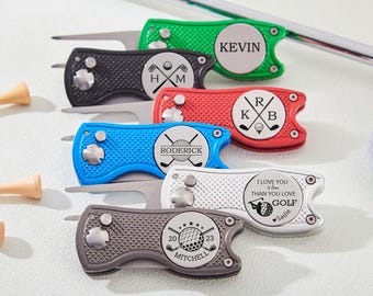 Herramienta de golf personalizada, regalo de golf personalizado para hombres, marcador de pelota de golf grabado, accesorios de golf para golfistas, herramienta de reparación de golf, regalo para padrinos de boda.