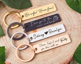 Stainless Steel Keychain,Custom Engraved Key Chain Name Personalized Gifts for Him,Best Friend Gifts Gifts for Dad Birthday Gift Boyfriend