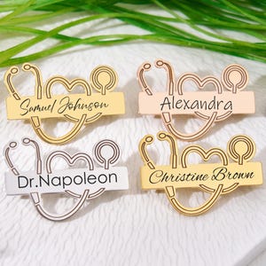 Personalized Medical Pin for Nurse,Customized Stethoscope Name Brooch,Nurse Lapel Pin,Medical Staff Gifts,Nurse Accessories Gifts For Nurse