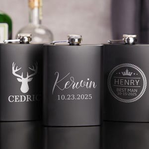 Personalized Flask For Groomsmen,Custom Engraved Flask,Personalised Hip Flask,Wedding Party Favors,Father&#39;s Day Gift,Bachelor Party Gift