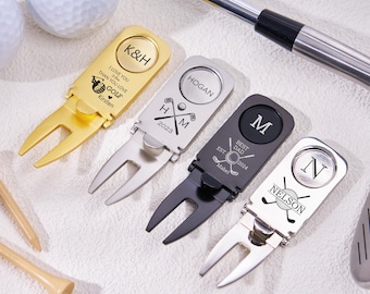 Herramienta de golf personalizada para reparar pelotas de golf, marcador de pelota, regalo para padrinos de boda, papá, hombres, club de jubilación, soporte para puros, herramienta de golf grabada personalizada