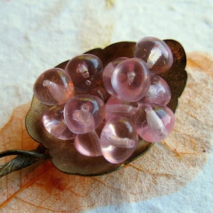 LIGHT PINK BEADS . 20 Czech Polished Potato Glass Beads . 8 mm . Supplies for Jewelry Making