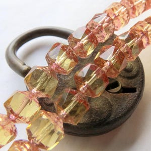 Czech Fire Polished Glass Beads: Bronzed Citrine Cathedral (10, 8mm)