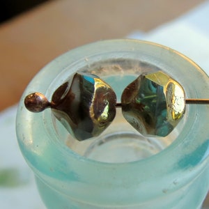 SWIRLED BRONZED CENTRALCUTS No.2 . 6 Czech Faceted and Polished Picasso Beads (9 mm beads)  . Supplies for Jewelry Making