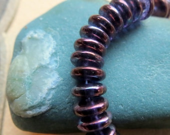 AMETHYST LUSTER SPACERS . 50 Czech Metallic Glass Beads . 6 mm . Supplies for Jewelry Making