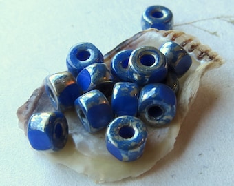 MATUBO DunkelBLAU TRICUTS .  20 Tschechische Picasso Tri cut Saatperlen. 2/0 Perlen Lieferungen für die Schmuckherstellung