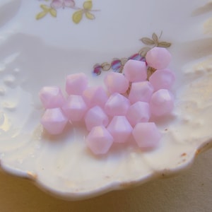 ROSE ALABASTER BICONES . 25 Czech Preciosa Crystal Glass Beads . 5 mm . Supplies for Jewelry Making