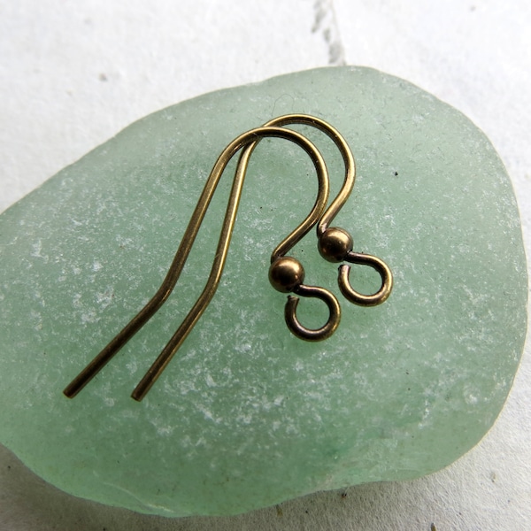 Back In Stock ANTIQUE BRASS EARWIRES . 25 mm . 5 pair (10 pieces) . Supplies, Findings for Jewelry Making