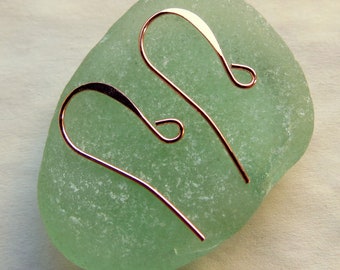 SHINY COPPER Plate EARWIRES . 26 mm . 5 pair (10 pieces) . Supplies, Findings for Jewelry Making