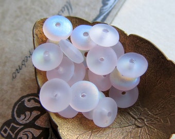 New PINK AB SPACERS . 50 Czech Pressed Glass Beads . 6 mm . Supplies for Jewelry Making