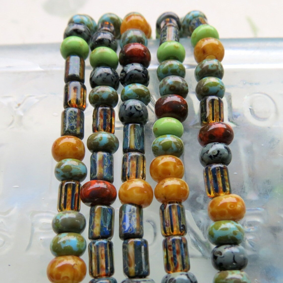 New SAN ANTONIO MIX . Czech Picasso Seed Beads . size 4/0 Etsy
