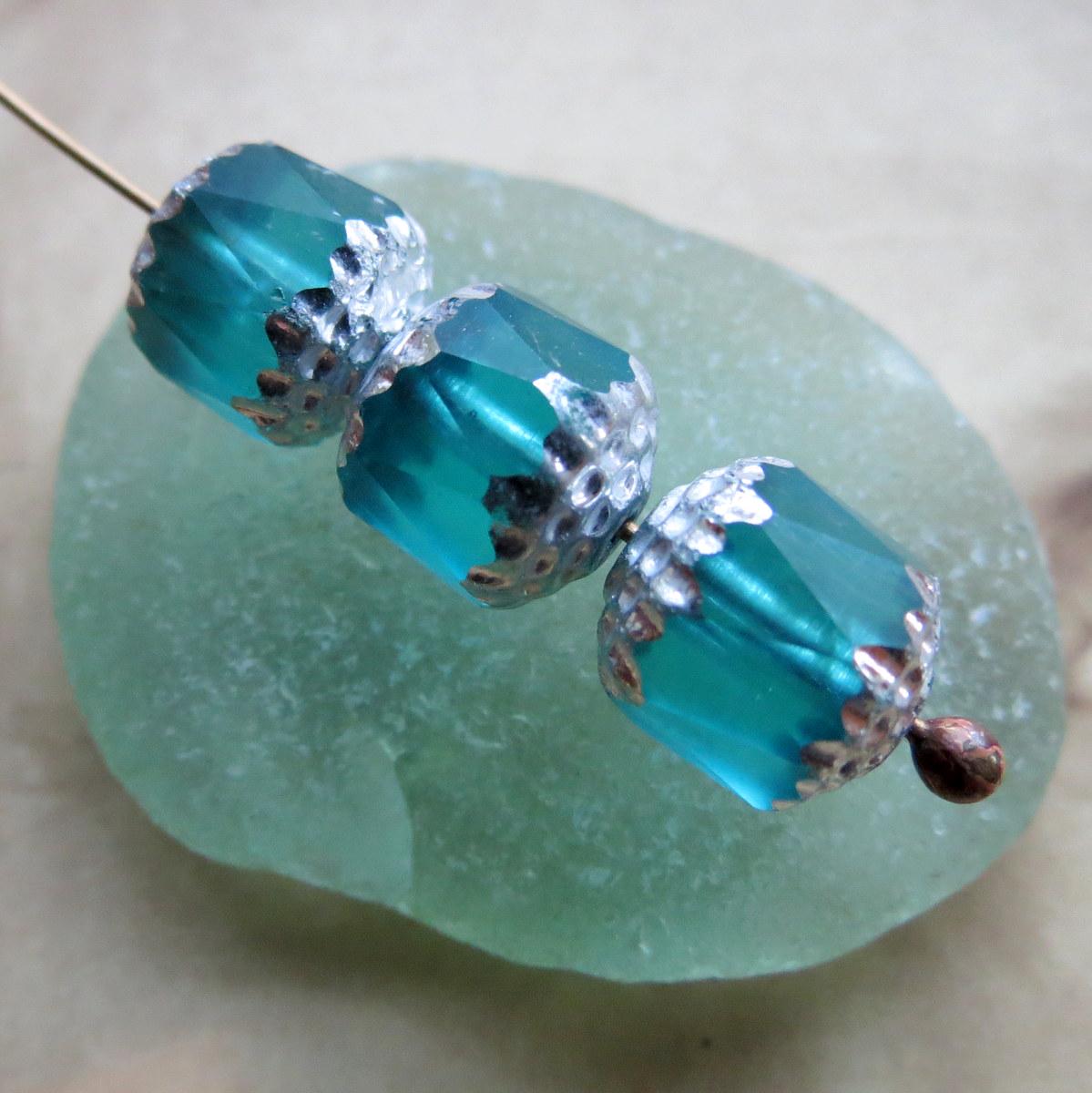 10/0 78132 Perline In Vetro Ceco Rocailles. Blu 2 Cristallo