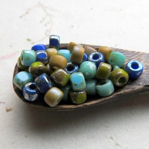 CUSTOM TRICUT MIX .  100 Matubo Czech Tri-cut Picasso Glass Seed Beads . size 6/0 . Supplies for Jewelry Making