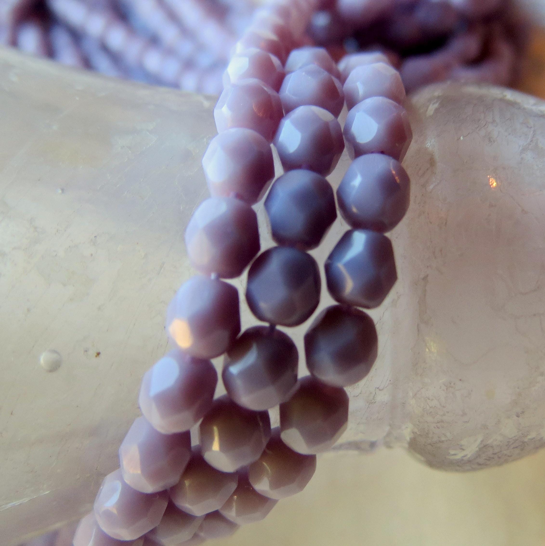 Czech Fire Polished Glass Beads – 4mm Purple Amethyst Mix, 50 Pieces, AL797