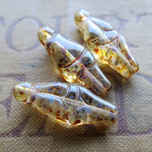 CRYSTAL GODDESS BEADS . 4 Czech Picasso Glass Beads . 24 by 10 mm beads . Tribal beads . Supplies for Jewelry Making