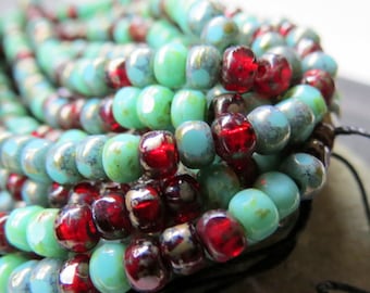 BACK in Stock TULUM MIX .  50 Czech Tri cut Picasso Seed Beads . size 6/0  beads . Supplies for Jewelry Making