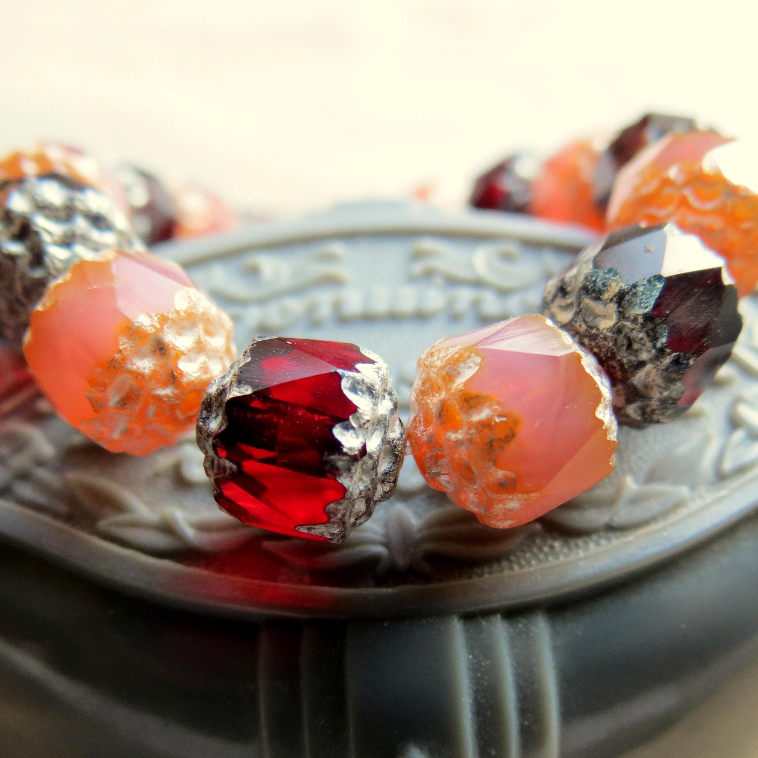 SILVERED MIXED CATHEDRALS .  10 Czech Fire Polished Metallic Glass Beads . 8 mm beads . Supplies for Jewelry Making