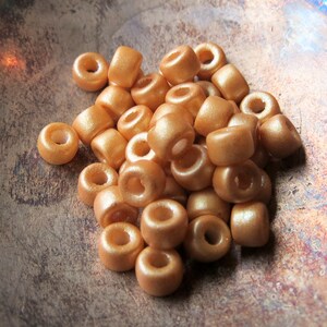 MATTE APRICOT SEEDBEADS . 50 Czech Matubo Seed Beads . size 6/0 . Supplies for Jewelry Making