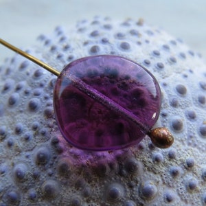 NEW AMETHYST SLABS . 8 Czech Picasso Glass Coin Beads . 15 mm beads . Supplies for Jewelry Making