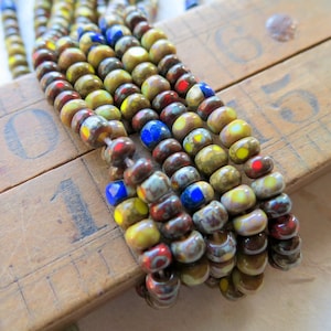 Nova MISTURA DE MILHO INDIANO. 180 Contas de Sementes Picasso Tchecas. Tamanho 6/0. Suprimentos para Fabricação de Joias