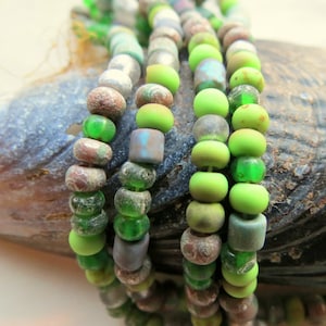 Matte Forest Green Czech Seed Beads: Metallic Aged Mix, 6/0 (170 Beads)