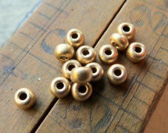 New GOLDEN MATTE BEADZ . 100 Czech Matte Glass Seed Beads . 4 mm beads . Baroque Rocailles. Supplies for Jewelry Making