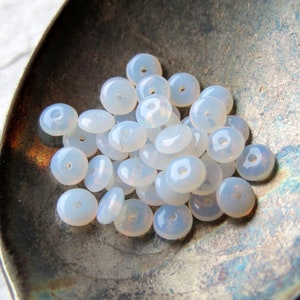MOONGLOW SPACERS . 100 Czech Fire Polished Rondelle Glass Beads . 5 mm . Supplies for Jewelry Making