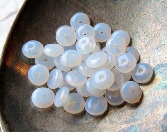 MOONGLOW SPACERS . 100 Czech Polished Rondelle Glass Beads . 5 mm . Supplies for Jewelry Making