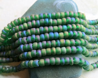 New MATTE MARINE ROCAILLES . 280 Czech Glass Seed Beads . size 8/0 . Supplies for Jewelry Making