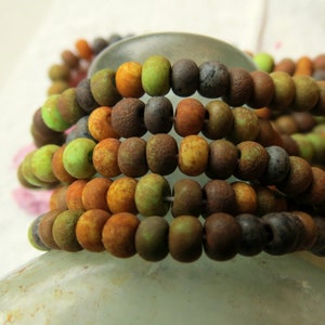 MATTE HARVEST MIX .  Czech Picasso Seed Beads . size 5/0  (one strand, 170+ beads) . Supplies for Jewelry Making