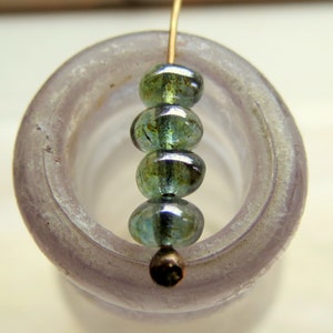 40 PINE POTATO BEADS . Czech Glass Lumi Picasso Beads . 6mm . Jewelry Making Supplies