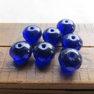 Cobalt Blue Czech Glass Rondelle Beads: Faceted Jewelry Supplies (15, 8x6mm)