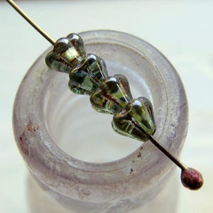 BABY PINE BLOSSOMS . 25 Czech Bell Flower Glass Beads . 4 by 6 mm . Supplies for Jewelry Making